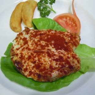 Garlic chicken baked with cheese
