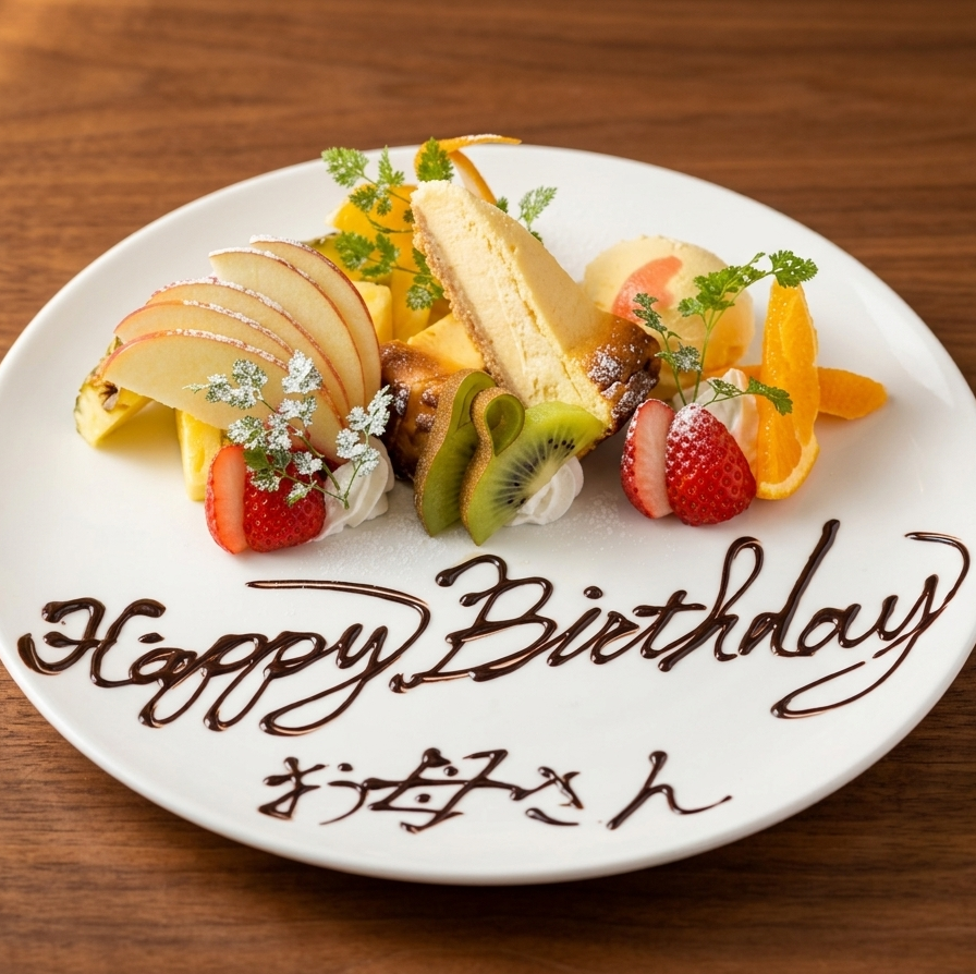 誕生日や記念日などのお祝いに！プレートご用意しております♪