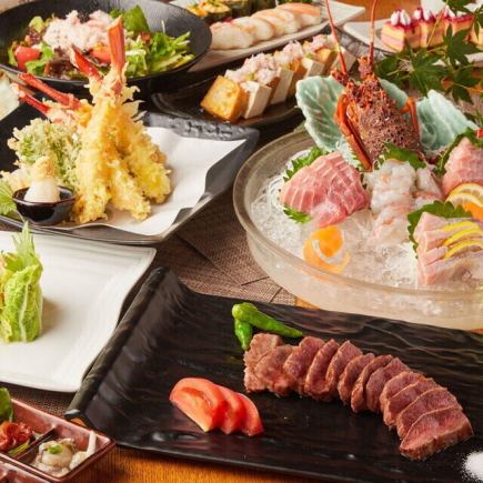 『豪華最上級コース』豊洲直送海鮮や黒毛和牛等 全10品 3時間飲み放題付 9000円⇒8000円