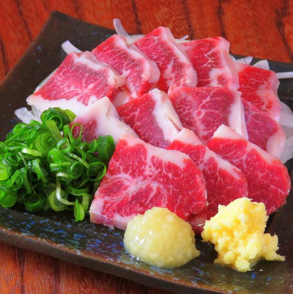 Fresh horsemeat sashimi from Kumamoto Prefecture