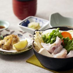 Tetchiri set meal with fried puffer fish