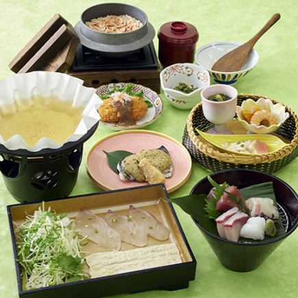 [Spring special meal] Small pot of seasonal fish shabu-shabu with Asebi 6,500 yen (tax and service charge included)