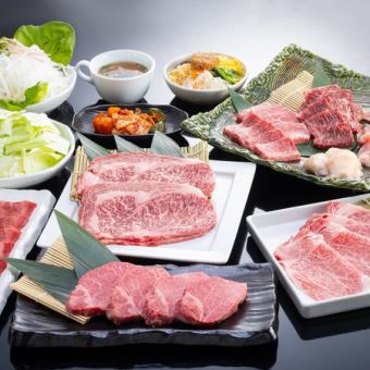 クーポン価格で10,000円!【10月末まで】極上タン、和牛ヒレ、焼きすき、海鮮<飲放付>17品11000円