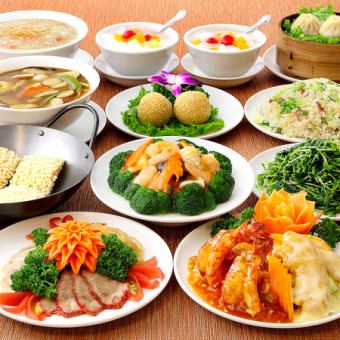 [Popular for banquets] 2,310 yen course for food only! 3,850 yen with all-you-can-drink for 3 hours! 10 dishes in total, including bi-colored tiger prawns, seafood XO, and snacks