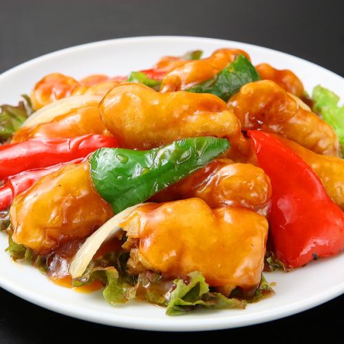 White fish with sweet and sour sauce
