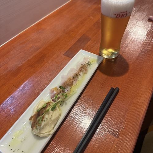 ウマズラ肝ソースカルパッチョ