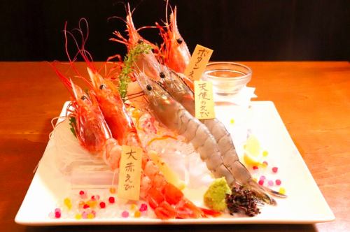 Red shrimp sashimi