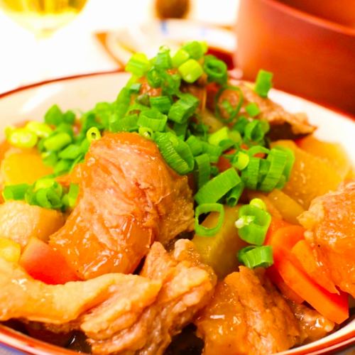 Pork offal stewed in white miso