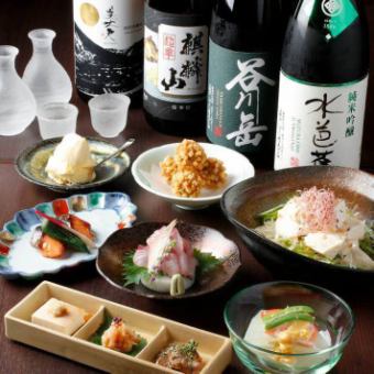 ◆僅限食物！各種宴會·招待◆「聖雅套餐」〆稻庭烏龍麵等《共6道菜》4000日元