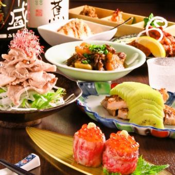 ◆僅限食物！各種宴會/娛樂◆「肉肉套餐」2種豬肉菜餚和最後的肉包[共7道菜] 4,000日元