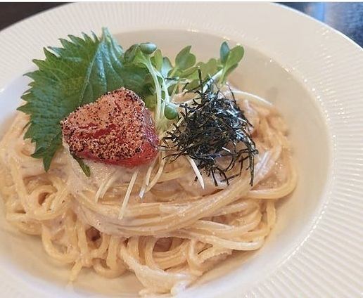 Cod roe and mentaiko pasta