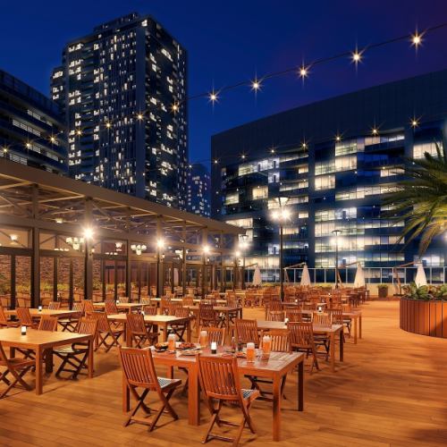 Terrace seating in the middle of Shinjuku