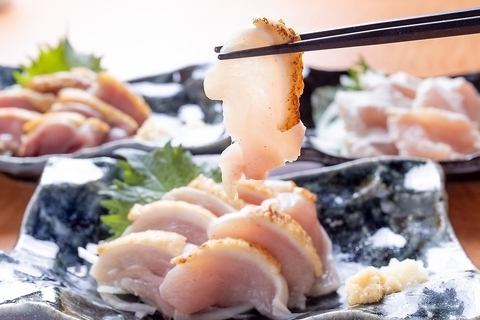 The finest chicken sashimi made from Kagoshima prefecture's "Oyadori sashimi"