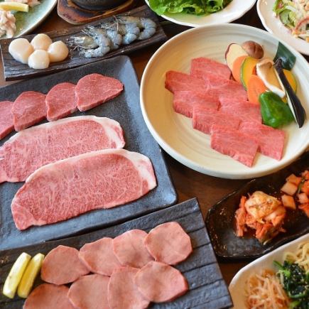 A 10,000 yen (tax included) course that includes 17 dishes of carefully selected meat and seafood, including rare cuts, plus 120 minutes of all-you-can-drink