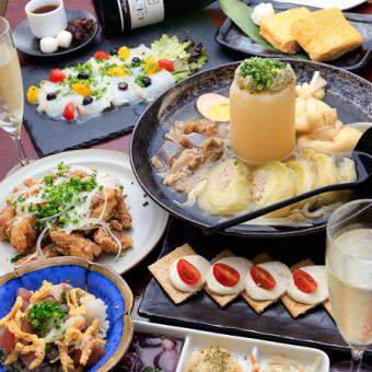 【餐饮计划】商务招待 ◎ 香槟祝酒 ♪ 高级畅饮 6,000日元(含税及服务费 6,500日元)