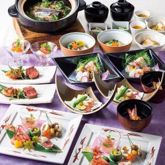 <Go no Oto> 使用奢華食材的Oto全套日式晚餐。餐點僅需8,500日元，含無限暢飲10,000日元