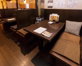 We have 2 table seats for 2-4 people.This is the perfect seat for a date, two friends, or four men.