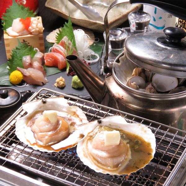 [Maruppo課程]生牡蠣，扇貝黃油等。包括2小時無限暢飲（LO 90分鐘）