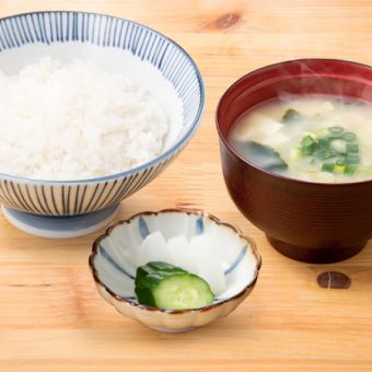 ご飯セット(ご飯・味噌汁・お新香)