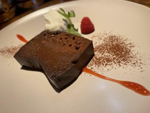 Rich chocolate terrine with a hint of liquor