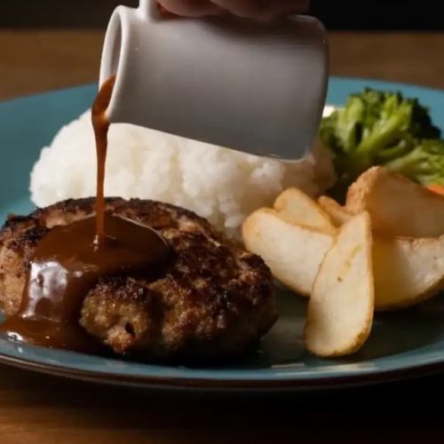 [Very Popular Cafe Meal] Hamburger Steak Plate