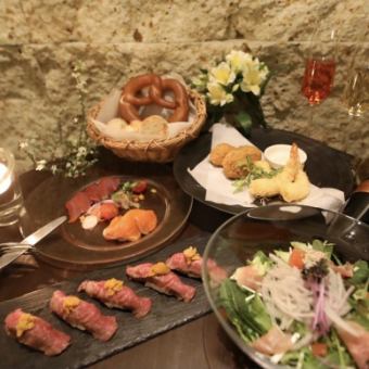 Perfect for welcoming and farewell parties and other banquets! Enjoy our low-temperature cooked domestic beef uni sushi! Includes 2 hours of all-you-can-drink.