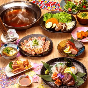 宴会に！無制限飲み放題◆つくね串×若鶏チキン南蛮×もつ鍋/12品◆宴コース(鍋有)3500円