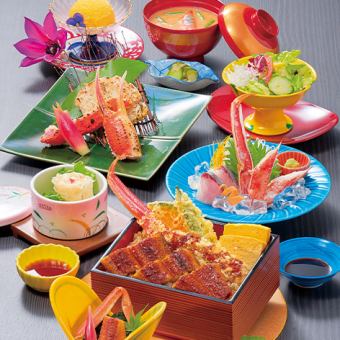 【2025.7.1～8.31 かにと鰻フェア　夏の涼膳　夏限定の特別会席　かに天重と鰻の供宴】浜名