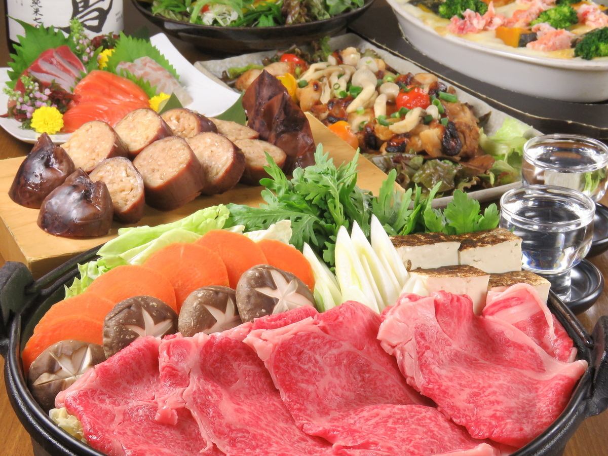 各種ご宴会にぴったりのすき焼き付きコースをご用意!