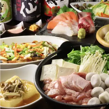 奥州いわいどり使用の芋の子鍋など5500円2h飲み放題付コース