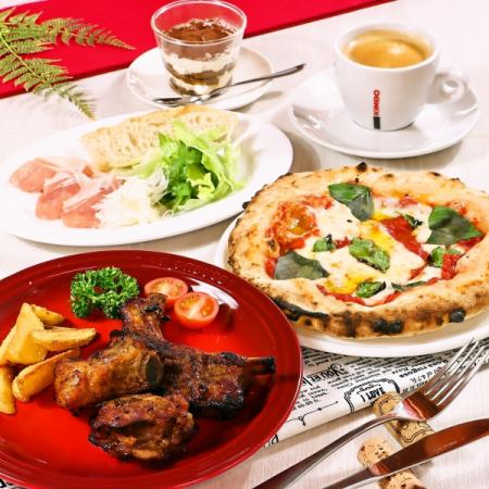 [Lunch] Choice of pizza and dessert ◆ 5 dishes in total ◆ 2500 yen