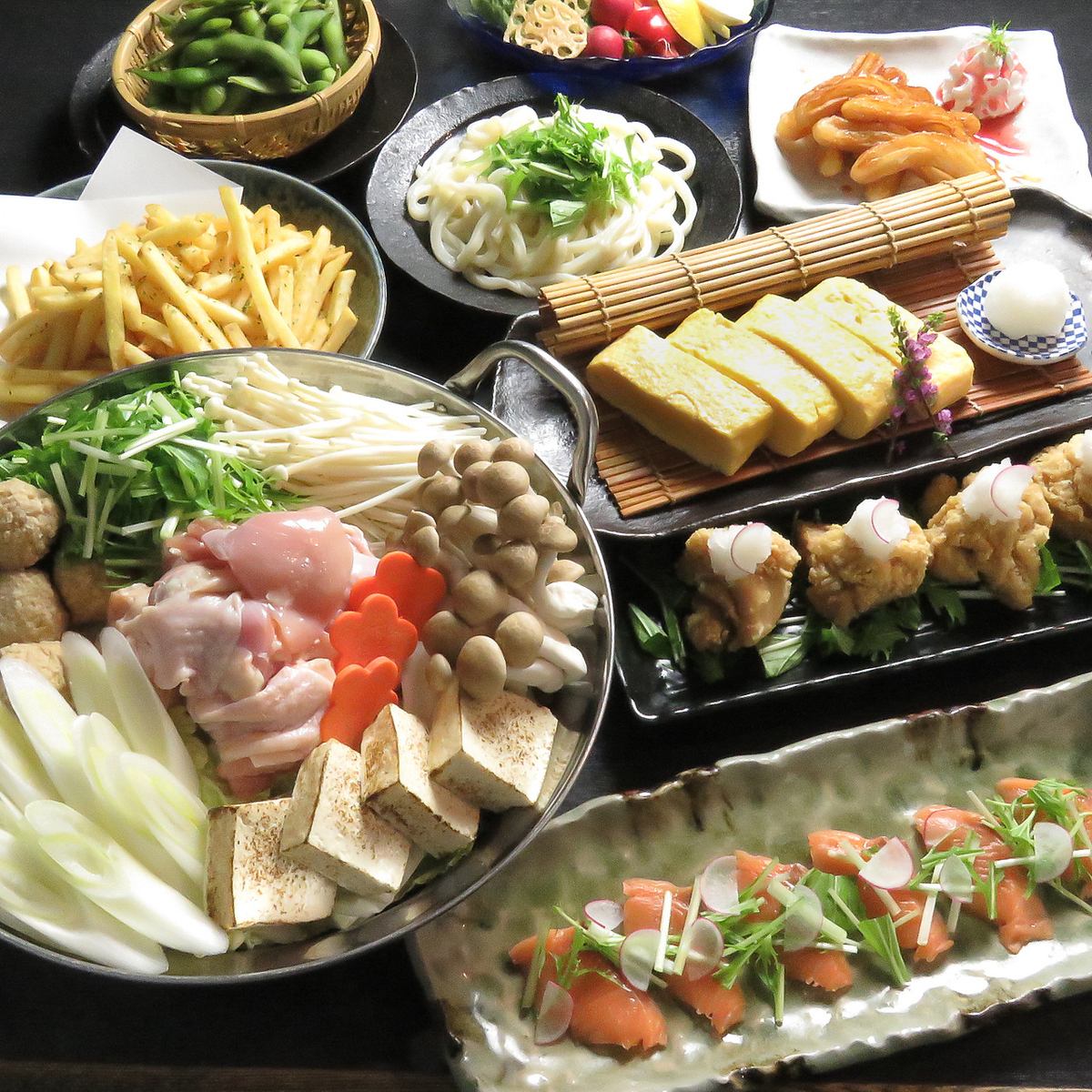 【學生限定】鹹雞炒飯與相撲火鍋8道菜+2小時無限暢飲2,500日圓！