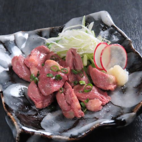 低温調理　鶏ハツ　ゴマ油塩だれ