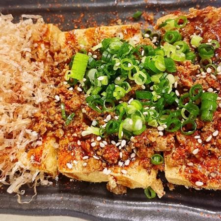 Spicy minced meat and fried tofu