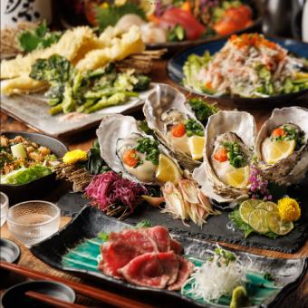 春の贅沢牡蠣コース　3時間飲み放題付き　全9品 5000円
