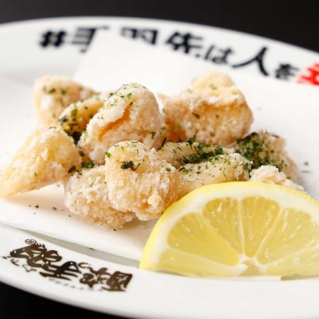 Deep fried salted pork belly with nori seaweed