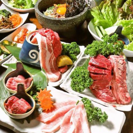 【お肉600gを堪能プラン】壺カルビ・壺サムギョプサルなど全10品+2H飲み放題5580円→3938円