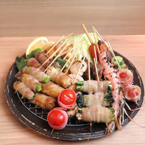 Extensive yakitori menu