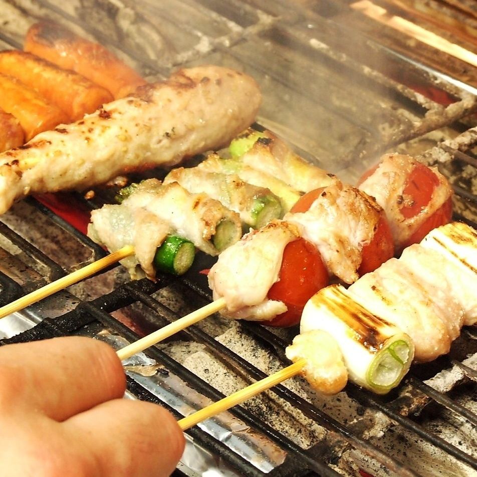 焼き鳥の名店★備長炭火焼き鳥を生ビールでグイッと！飲み放題◎