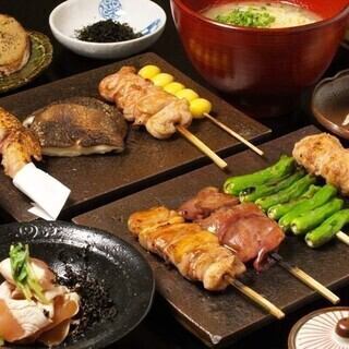 [Lunch only☆] 2-hour all-you-can-drink "Torigokoro 10-course meal with freshly-slaughtered chicken yakitori" [2,000 yen]
