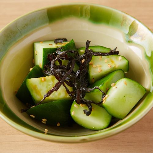 Seared cucumber/cucumber kimchi each