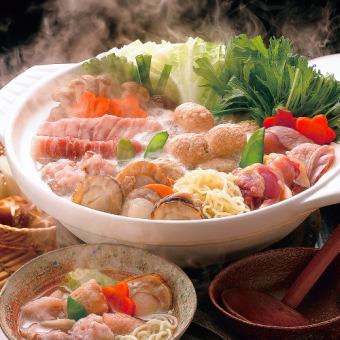 ◇Choice of hot pot course◇Choice of hot pot (mizutaki hotpot, giblet hotpot, grated yam hotpot), etc. 8 dishes in total, 3 hours all-you-can-drink included 4000 yen (tax included)