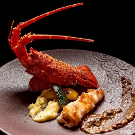 ◆Ｗメイン◆黒毛和牛ステーキ＆イセ海老の鉄板焼きコース◆全10品◆