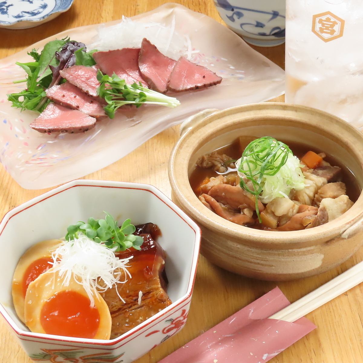 香ばしい香りがたまらない炭火焼きなどお酒のお供に最適な料理◎