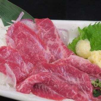 Top quality horse sashimi from Kumamoto