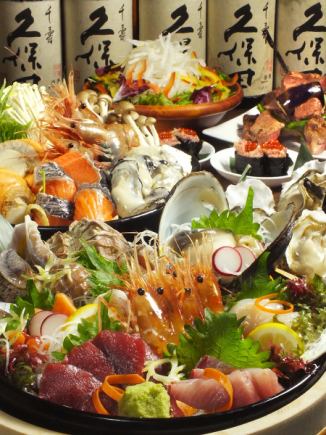 Luxury course with lavish sashimi and Akkeshi oysters 6000 -> 5000 yen [with Sapporo Classic]