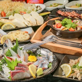 【120分飲み放題付☆】全8品！新鮮なお造り盛りと自慢の炭火焼付コース◆5000円