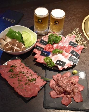 [For a farewell party for 4 people! 2-hour all-you-can-drink course [Part 1]] Top 2 popular dishes, including aged tongue and skirt steak [9 dishes in total] 7,000 yen