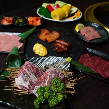 【ビア×焼肉BBQ】厚切りタン・和牛カルビや夏野菜など11品+2H生付き飲み放題⇒6000円税込
