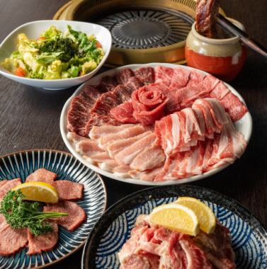 【平日の宴会に！】黒毛和牛含む盛り合わせ5種など全6品+2H飲み放題⇒6000円税込